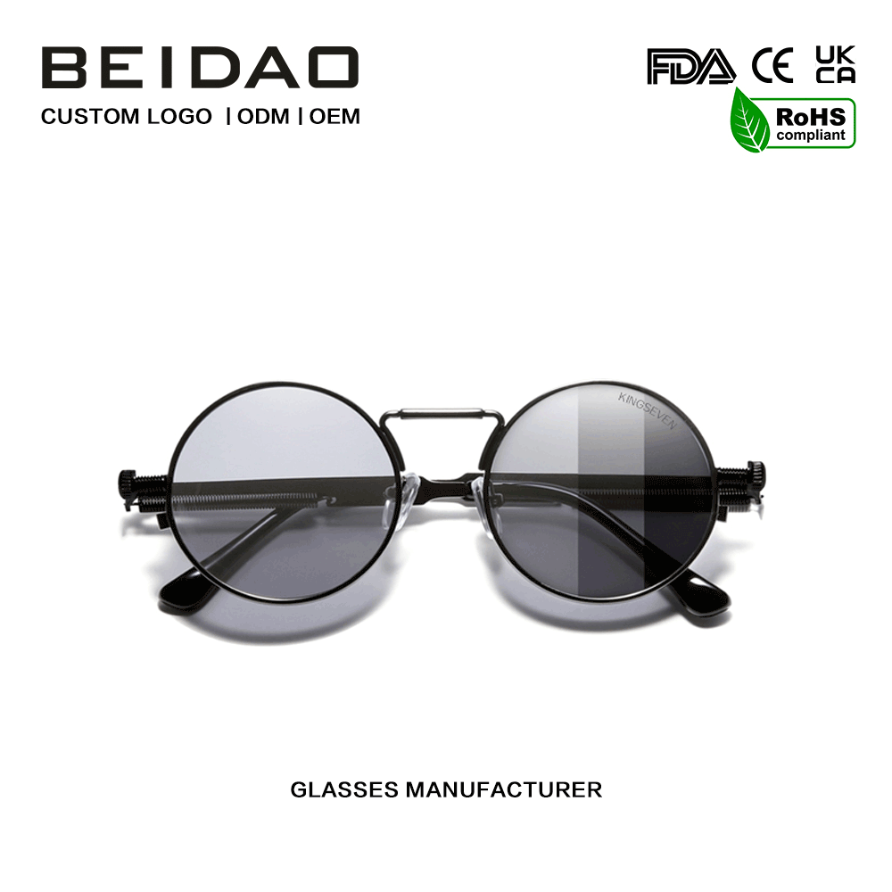 Excogitatoris Color mutatio Polarized Vintage Metal Sunglasses
