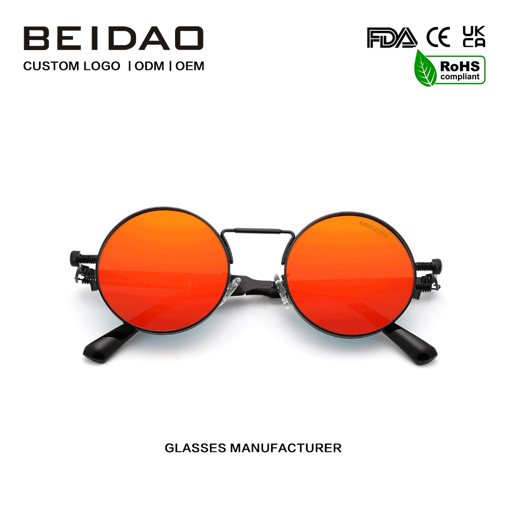Designer Red UV400 Protection Polarized Metal Frame Sunglasses