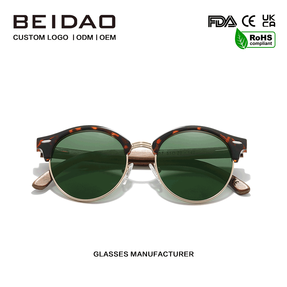 Fashion iuglandis lignea media Borderless UV400 ocularia