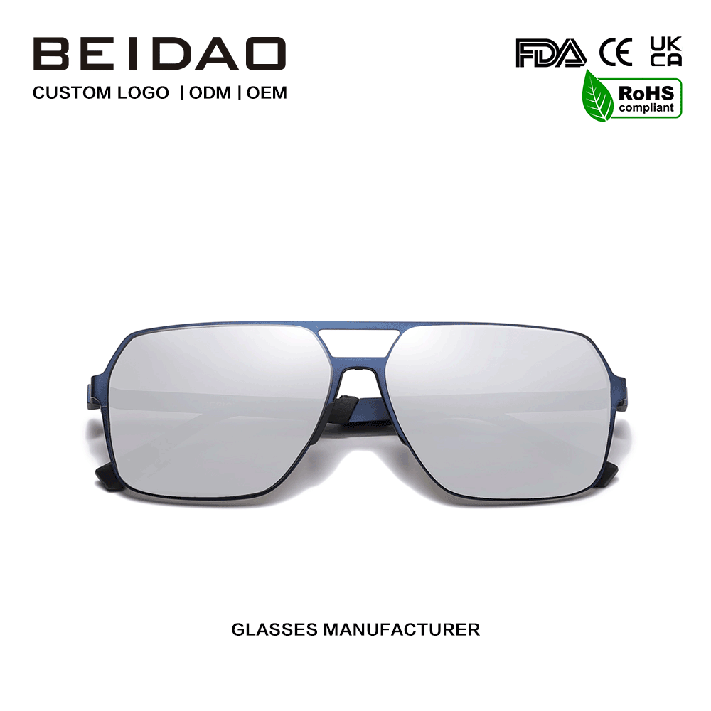 Nam Unisex Dura Aliquam Oversized Argentum Quadratum Sunglasses