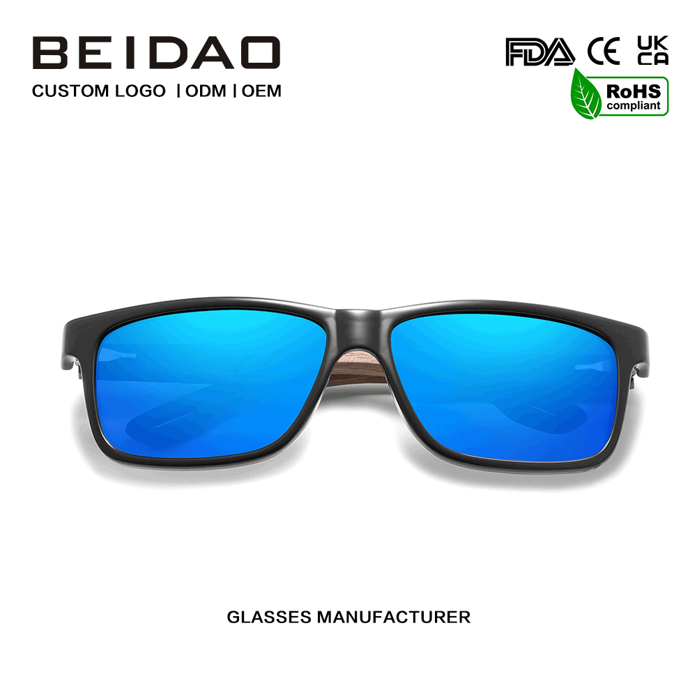 Nam Unisex iuglandis Frame Blue Polarized Sunglasses