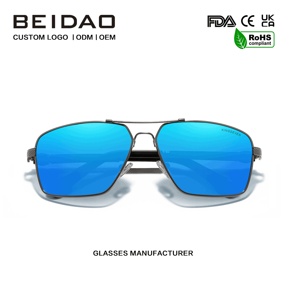 Quality Square Blue Lens Sunglasses Outdoor incessus
