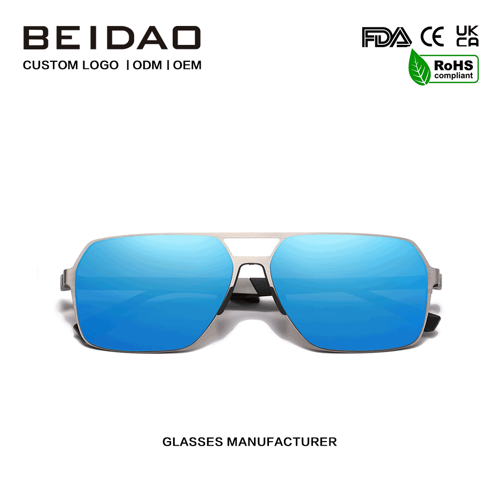 Moderni Dura Aliquam Oversized Blue Square Sunglasses