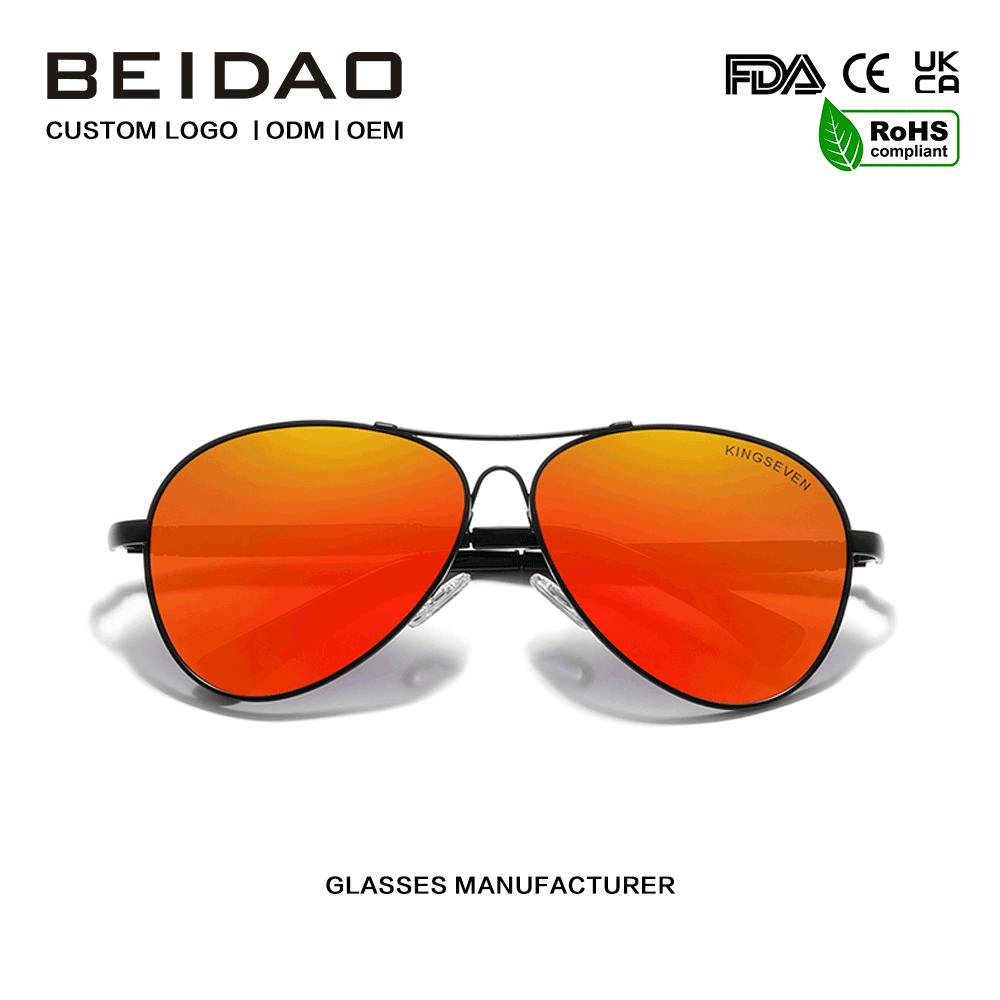 Modern Polarized Red Lens Alloy Frame Coegi Sunglasses