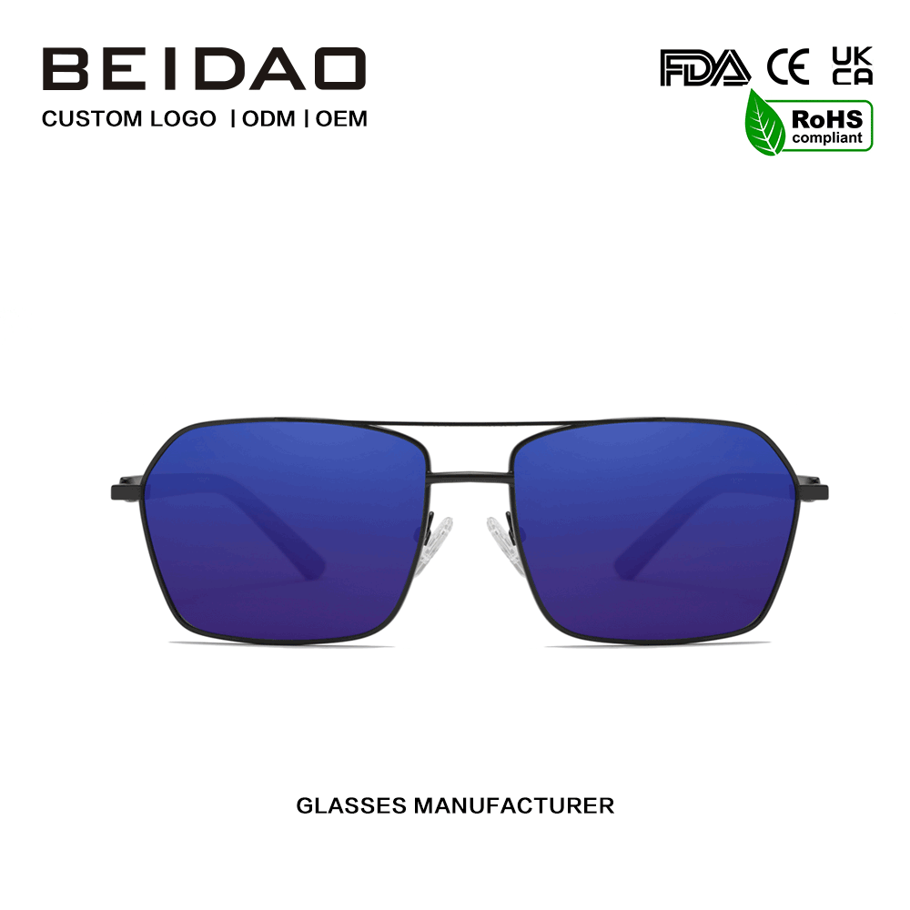 Modern Retro Aluminium Alloy Blue UV400 Lens Sunglasses incessus
