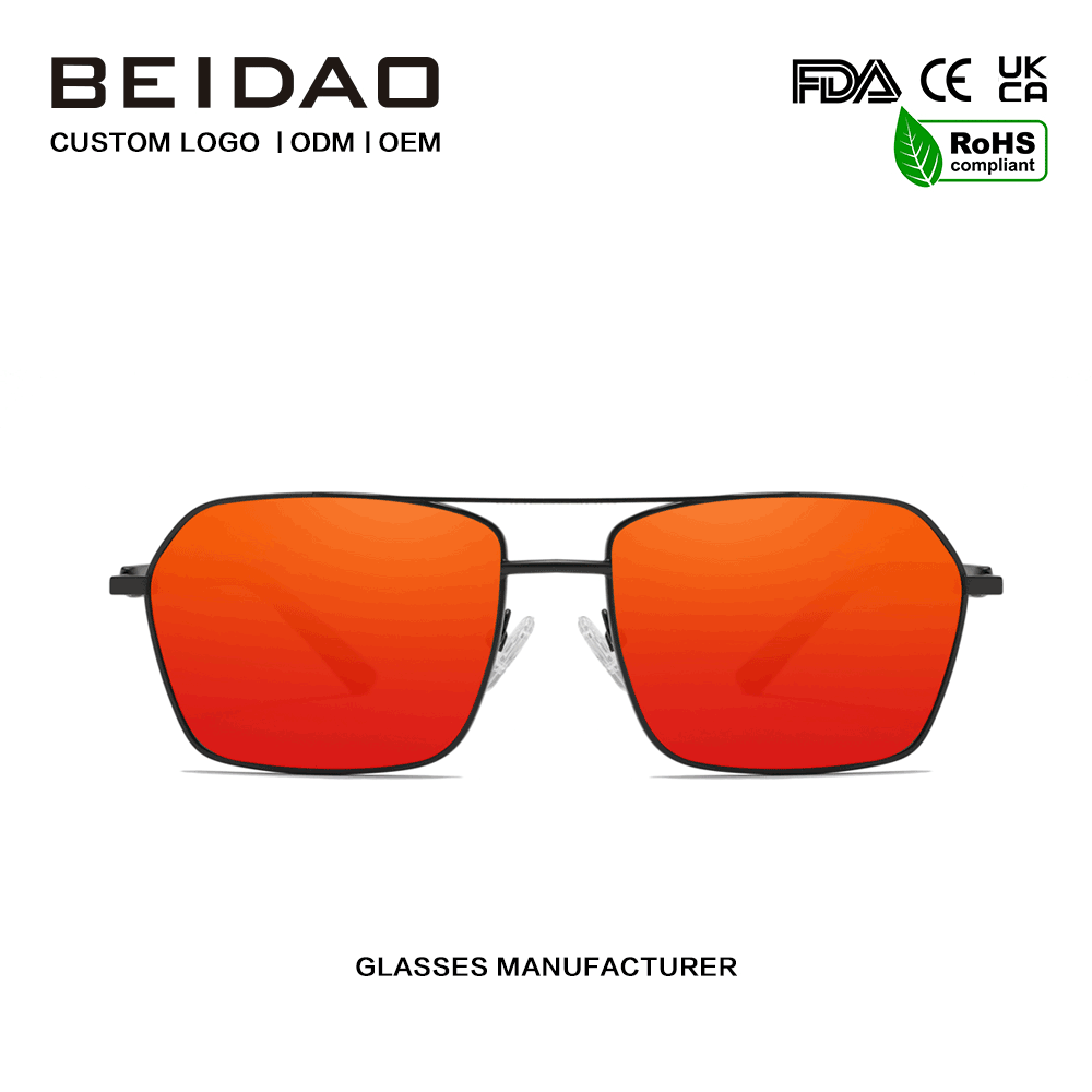 Modern Retro Aluminium Alloy Red UV400 Lens Sunglasses incessus