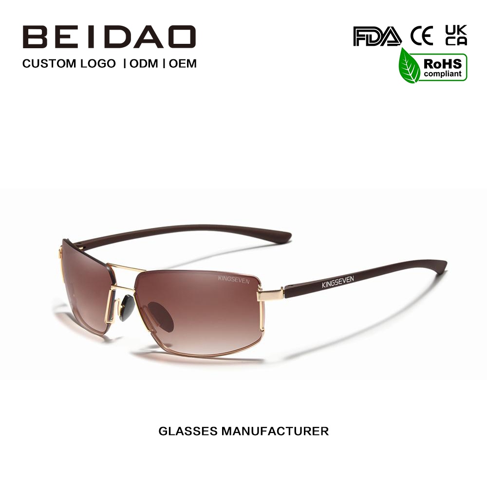 Unisex Vintage Square Aluminium Polarized Sunglasses